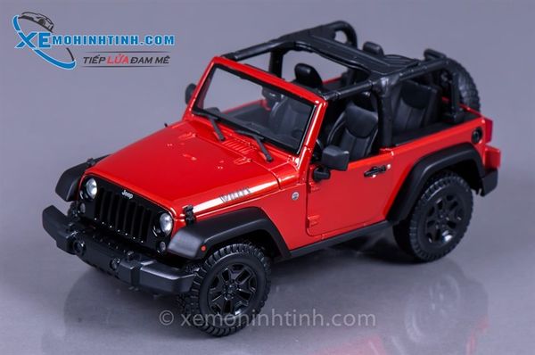 XE MÔ HÌNH JEEP WRANGLER CONVERTIBLE 2014 1:18 MAISTO (ĐỎ)