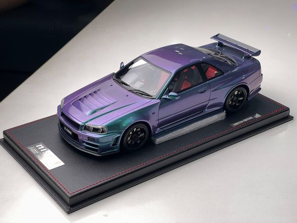 Xe Mô Hình Nissan Skyline R34 Z-Tune 1:18 One Model ( Tím Biến Màu )