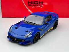 Xe Mô Hình Ferrari F12 TDF Azzurro Dino 1:18 BBR ( Xanh Sọc Vàng )