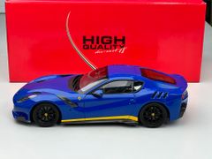 Xe Mô Hình Ferrari F12 TDF Azzurro Dino 1:18 BBR ( Xanh Sọc Vàng )