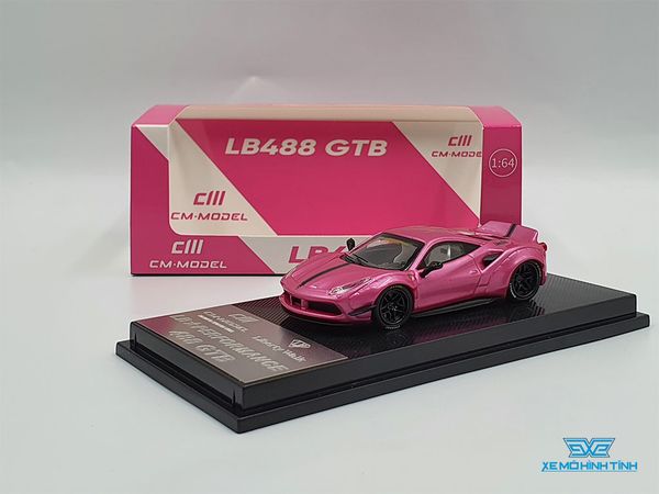 Xe Mô Hình Ferrari 488 GTB LB Performance 1:64 CM Model ( Hồng )