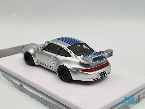 Xe Mô Hình Porsche 400R(993) Gunter Werks Martini 1:64 Fuelme ( Bạc )