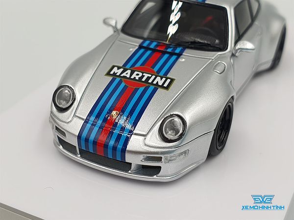 Xe Mô Hình Porsche 400R(993) Gunter Werks Martini 1:64 Fuelme ( Bạc )