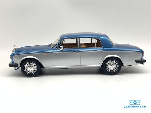 Xe Mô Hình Rolls Royce Silver Shadow II Bj. 1977 1:18 GTSpirit ( Xanh/Bạc )