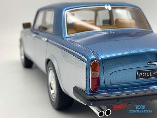 Xe Mô Hình Rolls Royce Silver Shadow II Bj. 1977 1:18 GTSpirit ( Xanh/Bạc )