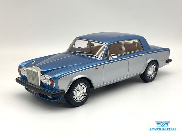 Xe Mô Hình Rolls Royce Silver Shadow II Bj. 1977 1:18 GTSpirit ( Xanh/Bạc )