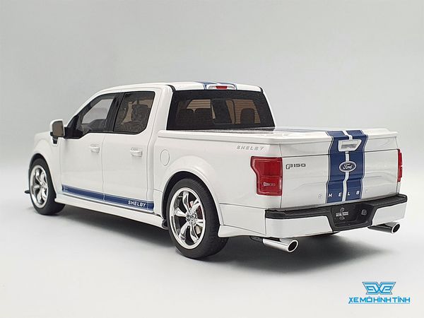 Xe Mô Hình Ford Shelby F-150 Pickup Snake 2019 1:18 GTSpirit ( Trắng Xanh )