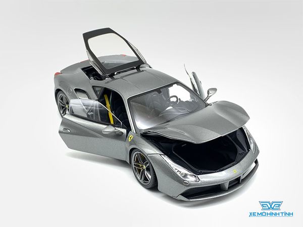 XE MÔ HÌNH FERRARI 488 GTB 1:18 BBURAGO SIGTATURE SERIES (XÁM)