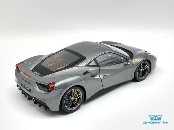 XE MÔ HÌNH FERRARI 488 GTB 1:18 BBURAGO SIGTATURE SERIES (XÁM)