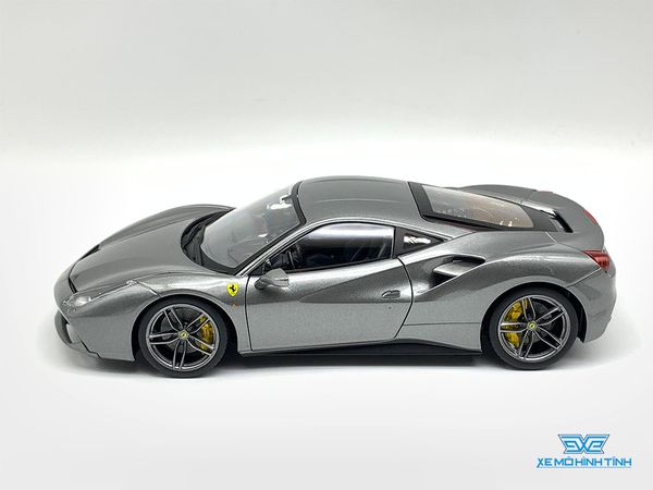 XE MÔ HÌNH FERRARI 488 GTB 1:18 BBURAGO SIGTATURE SERIES (XÁM)