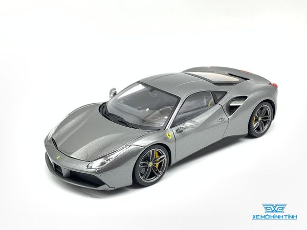 XE MÔ HÌNH FERRARI 488 GTB 1:18 BBURAGO SIGTATURE SERIES (XÁM)