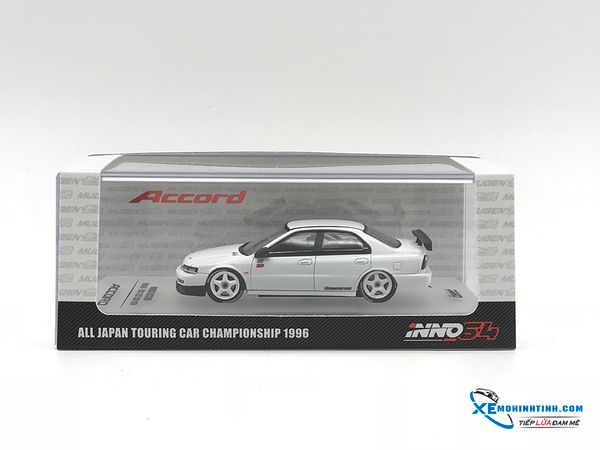 Xe Mô Hình Honda Accord JTCC- Mugen Test Car 1996 1:64 Inno Model ( Trắng )