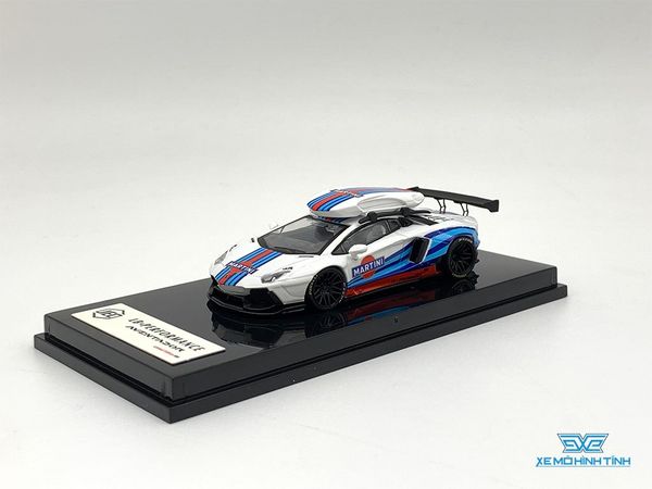 Xe Mô Hình Lamborghini Aventador LB 1.0 Có Mui 1:64 JEC ( Martini )