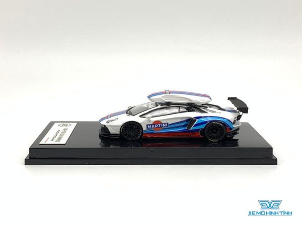 Xe Mô Hình Lamborghini Aventador LB 1.0 Có Mui 1:64 JEC ( Martini )