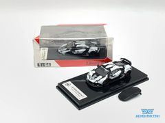 Xe Mô Hình Lamborghini LB Huracan LeoVegas Kèm Mui 1:64 JEC ( Trắng Tem LeoVegas )