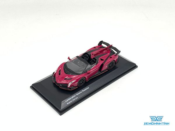 Xe Mô Hình Lamborghini Veneno Roadster 1:64 Kyosho ( Hồng )