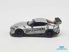 Xe Mô Hình Pandem Toyota GR Supra V1.0 Silver LHD 1:64 MiniGT (Xám)