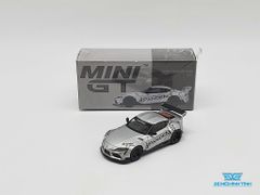 Xe Mô Hình Pandem Toyota GR Supra V1.0 Silver LHD 1:64 MiniGT (Xám)