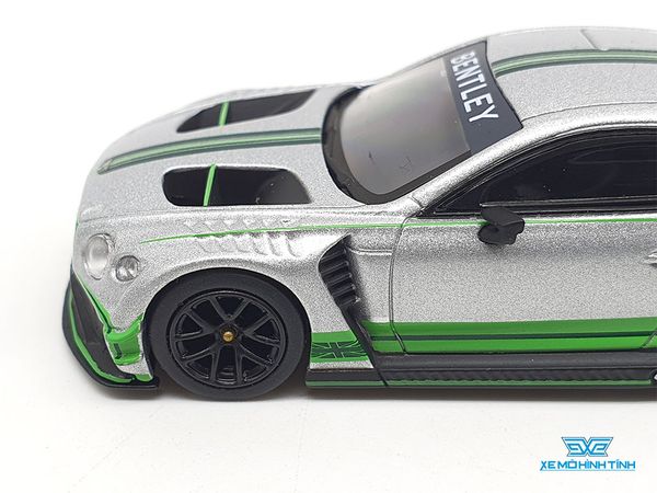 Xe Mô Hình Bentley Continental GT3 2018 Presentation Car RHD 1:64 MiniGT ( Bạc Viền Xanh)