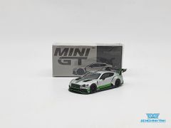 Xe Mô Hình Bentley Continental GT3 2018 Presentation Car RHD 1:64 MiniGT ( Bạc Viền Xanh)