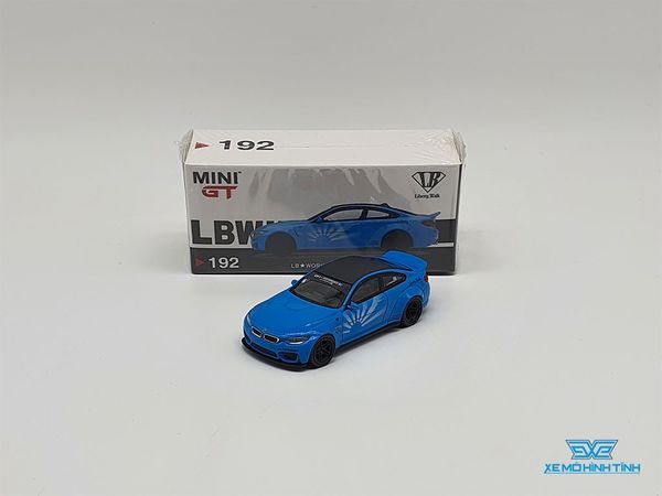 Xe Mô Hình LB*WORKS BMW M4 BaBy Blue LHD 1:64 Mini GT ( Xanh Biển)