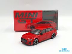 Xe Mô Hình Audi RS 6 Avant Carbon Black Tango Red LHD 1:64 Mini GT ( Đỏ )