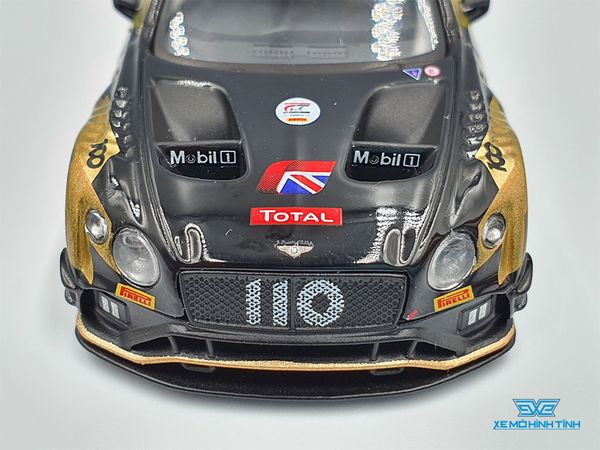 Xe Mô Hình Bentley Continental GT3 #110 M-Sport Team Bentley 2019 Total 24 Hours of Spa RHD 1:64 Mini GT ( Đen Vàng )