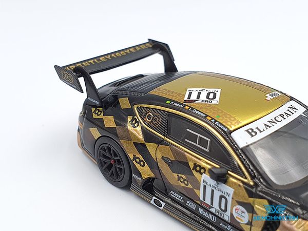 Xe Mô Hình Bentley Continental GT3 #110 M-Sport Team Bentley 2019 Total 24 Hours of Spa RHD 1:64 Mini GT ( Đen Vàng )