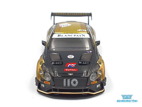 Xe Mô Hình Bentley Continental GT3 #110 M-Sport Team Bentley 2019 Total 24 Hours of Spa RHD 1:64 Mini GT ( Đen Vàng )