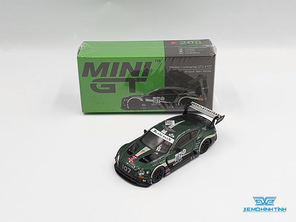 Xe Mô Hình Bentley Continental GT3 #107 M-Sport Team Bentley 2019 Total 24 Hours of Spa RHD 1:64 Mini GT ( Xanh Rêu )