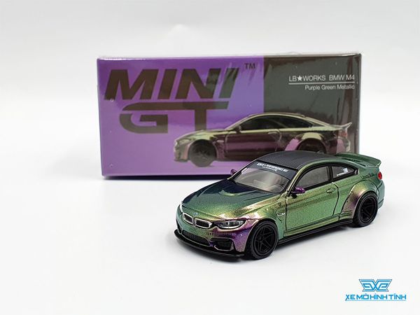 Xe Mô Hình LB*WORKS BMW M4 Purple Green Metallic LHD 1:64 MiniGT (Tím Biến Màu)