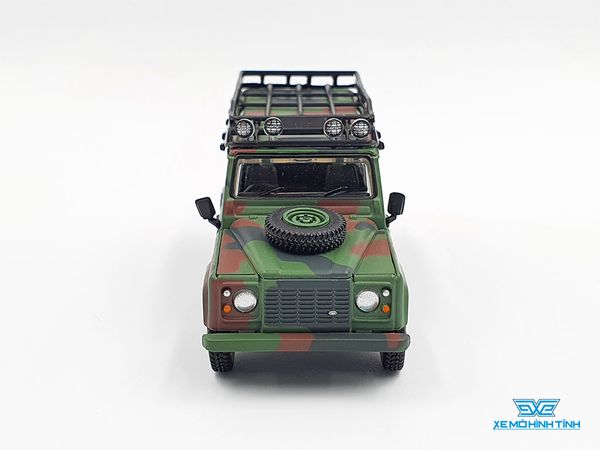 Xe Mô Hình Land Rover Defender 110 Military Canouflage 1:64 Mini GT (Xanh Quân Đội)