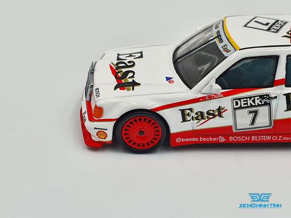 Xe Mô Hình Mercedes-Benz 190E 2.5-16 Evolution II #7 1991 Deutsche Tourenwagen Meisterschaft AMG-Mercedes 1:64 MiniGT (Trắng)