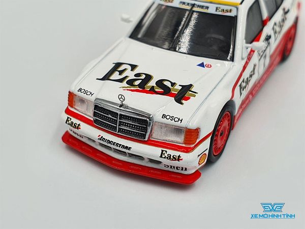 Xe Mô Hình Mercedes-Benz 190E 2.5-16 Evolution II #7 1991 Deutsche Tourenwagen Meisterschaft AMG-Mercedes 1:64 MiniGT (Trắng)