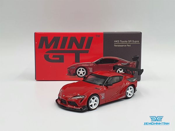 Xe Mô Hình HKS Toyota GR Supra Renaissance Red LHD 1:64 MiniGT (Đỏ)