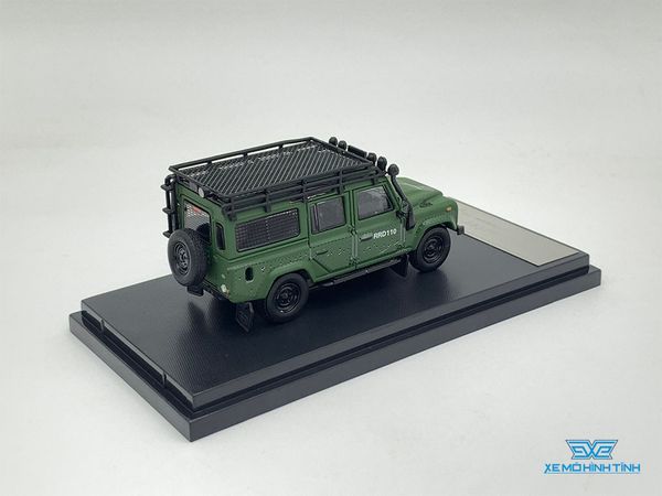 Xe Mô Hình Land Rover Defender 110 1:64 Master ( Xanh Quân Đội - Nhám - Hiệu Ứng Đạn )