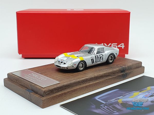 Xe Mô Hình Ferrari 250GTO S/N 4153GT #172 Tour de France 1964 Dirty Ver. Limited 1:64 My64 ( Bạc )