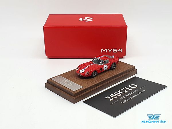 Xe Mô Hình Ferrari 250GTO S/N 3943GT #6 Limited 1:64 My64 ( Đỏ )