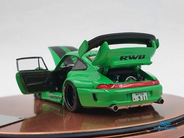 Xe Mô Hình Porsche RWB 993 Full Open 1:64 PGM ( Xanh Lá)