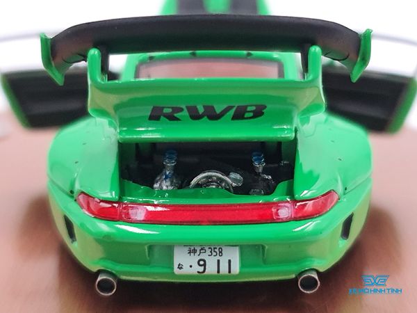 Xe Mô Hình Porsche RWB 993 Full Open 1:64 PGM ( Xanh Lá)