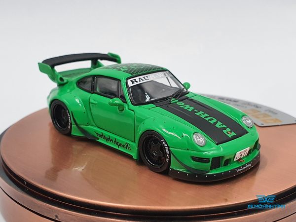 Xe Mô Hình Porsche RWB 993 Full Open 1:64 PGM ( Xanh Lá)