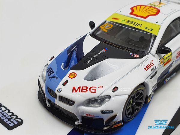 Xe Mô Hình BMW M6 GT3 FIA World Cup 2019 Macau Augusto Farfus 1:64 TarmacWorks ( Trắng )