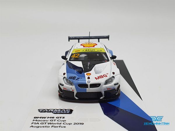 Xe Mô Hình BMW M6 GT3 FIA World Cup 2019 Macau Augusto Farfus 1:64 TarmacWorks ( Trắng )