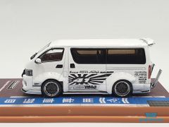 Xe Mô Hình Toyota Hiace Widebody 1:64 Tarmac Works ( Trắng )