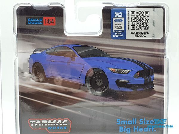 Xe Mô Hình Ford Mustang Shelby GT350R 1:64 Tarmac Works (Xanh Dương)