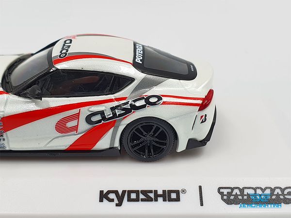 Xe Mô Hình Toyota GR Supra CUSCO 1:64 Tarmac Works/Kyosho (Trắng)