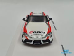 Xe Mô Hình Toyota GR Supra CUSCO 1:64 Tarmac Works/Kyosho (Trắng)