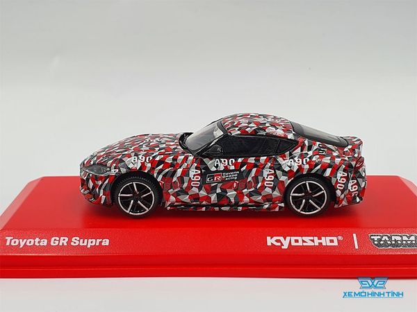Xe Mô Hình Toyota GR Supra Test Car 1:64 Tarmac Works/Kyosho ( Caro Đỏ Xám )