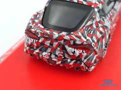 Xe Mô Hình Toyota GR Supra Test Car 1:64 Tarmac Works/Kyosho ( Caro Đỏ Xám )