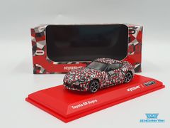 Xe Mô Hình Toyota GR Supra Test Car 1:64 Tarmac Works/Kyosho ( Caro Đỏ Xám )